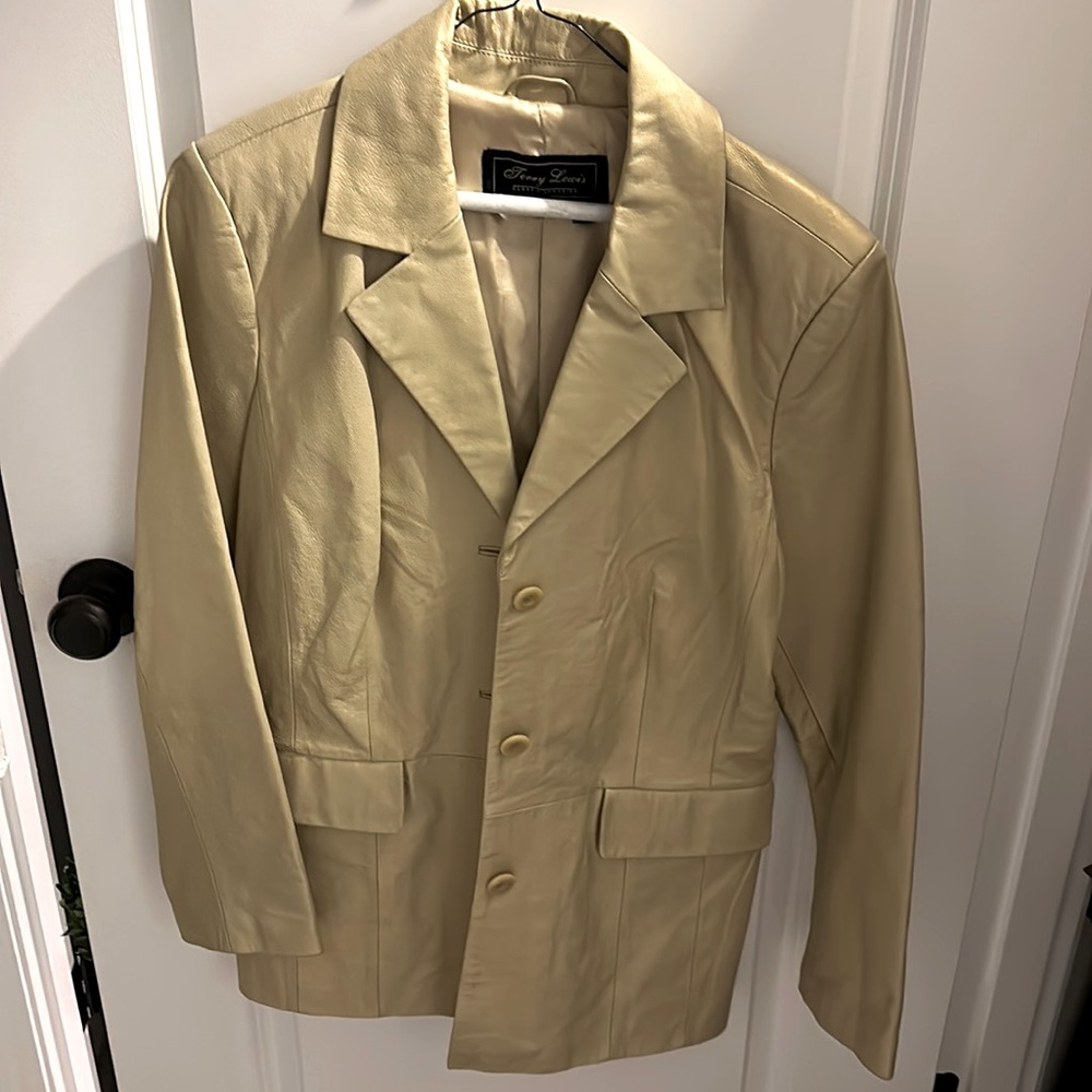 Terry Lewis vintage leather jacket/lined/medium/gold - gorgeous